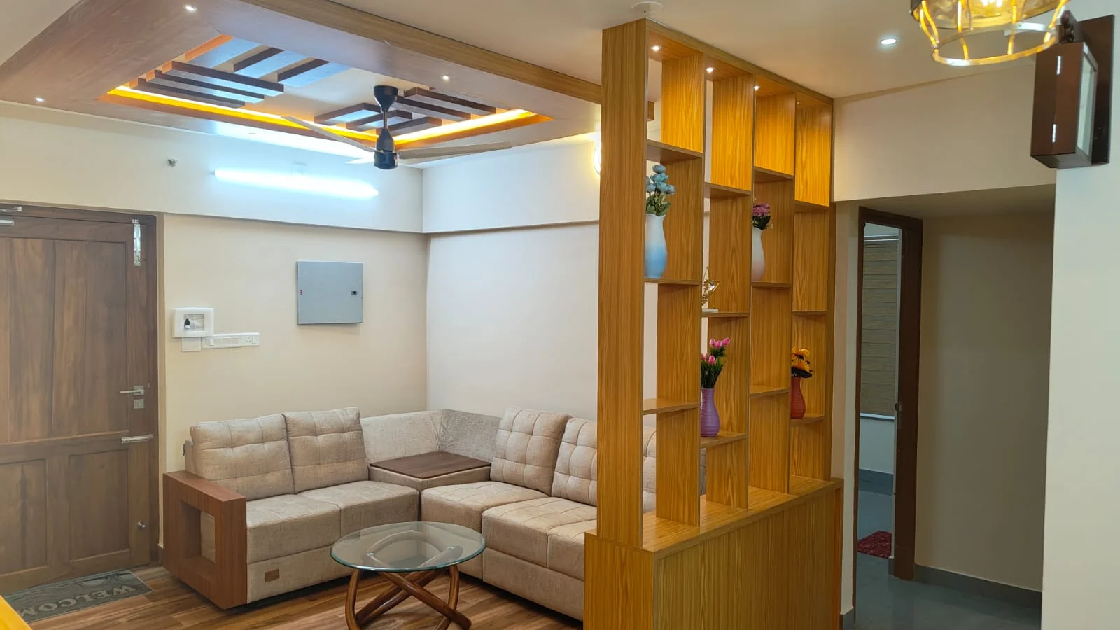 Living room interior design by Gambitz Designs, Trivandrum