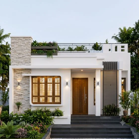 Mayilpeeli Light Stone Parapet elevation